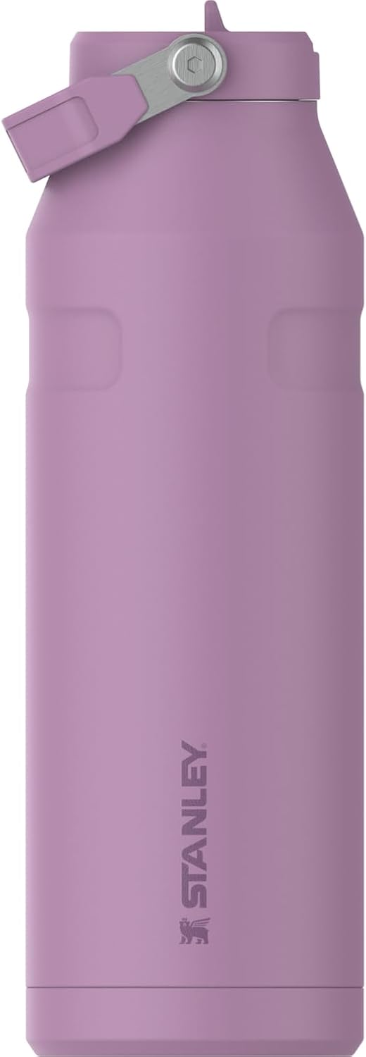 Stanley IceFlow Flip Straw 2.0 Water Bottle 50 oz | Built-In Straw with Larger Opening | Lightweight and Leak Resistant | Insulated Stainless Steel | BPA-Free | Lilac