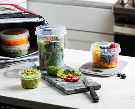 (8 Ounce 20 Pack) Clear Twist cap Containers with Screw on Lids Twist Top Food Storage Freezer Containers