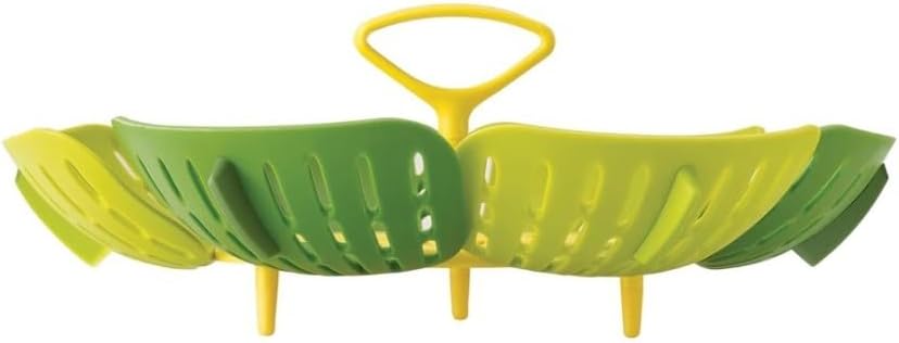 Joseph Joseph Bloom Folding Steamer Basket for Vegetables, Expandable for Various Pans, Compact Storage - Green