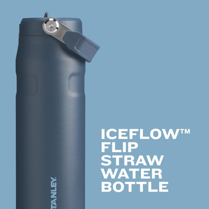 Stanley IceFlow Flip Straw 2.0 Water Bottle 36 oz | Built-In Straw with Larger Opening | Lightweight and Leak Resistant | Insulated Stainless Steel | BPA-Free | Rose Quartz