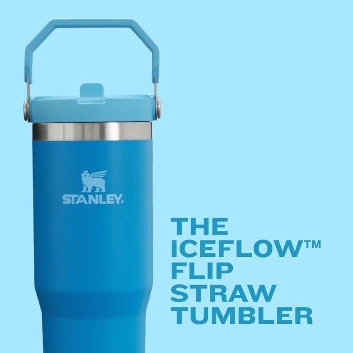 STANLEY IceFlow 2.0 Flip Straw Tumbler with Handle 30 oz | Twist On Lid and Flip Up Straw | Leak Resistant Water Bottle | Insulated Stainless Steel | BPA-Free | Exclusive Thyme