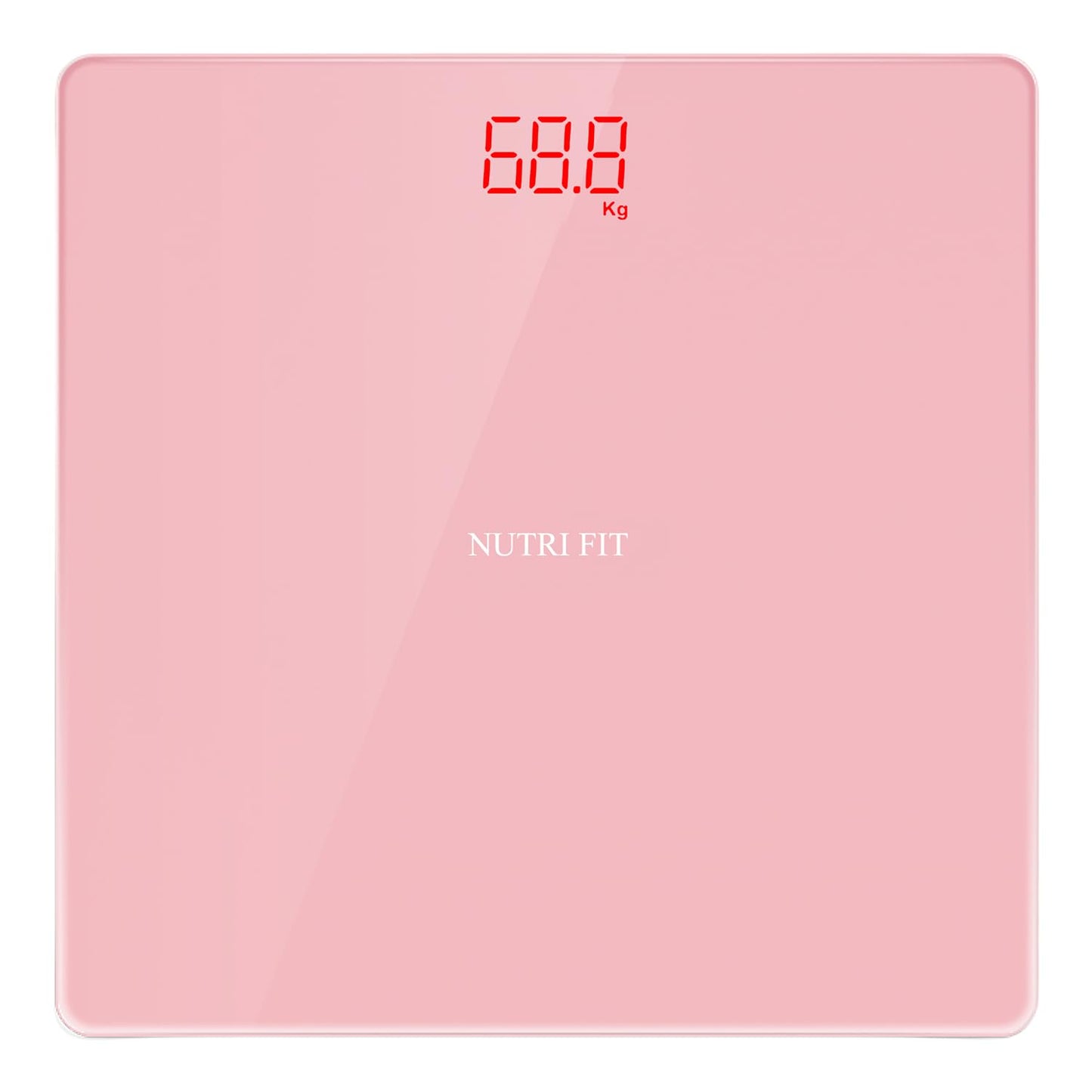 NUTRI FIT Digital Scale for Body Weight, Precision Bathroom Weighing Scale Step-On Technology High Capacity - 330 lb, LED Display with High Precision Measurements, Pink