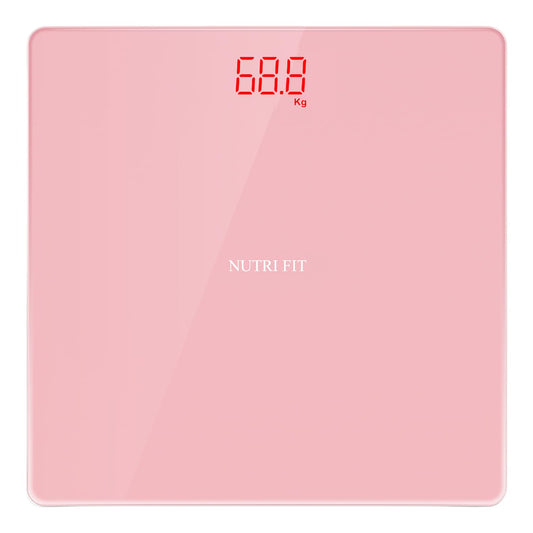 NUTRI FIT Digital Scale for Body Weight, Precision Bathroom Weighing Scale Step-On Technology High Capacity - 330 lb, LED Display with High Precision Measurements, Pink