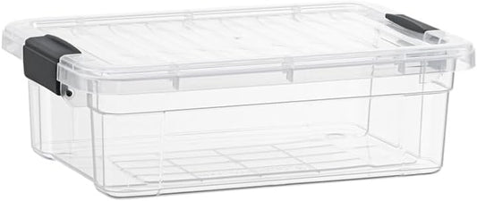 Superio 2.3 Qt Clear Plastic Storage Bin with Lid, Non-Toxic, BPA Free, Odor Free, Organizer Storage Box, Stackable Plastic Tote for Home, Garage, School, and Office, X-Small