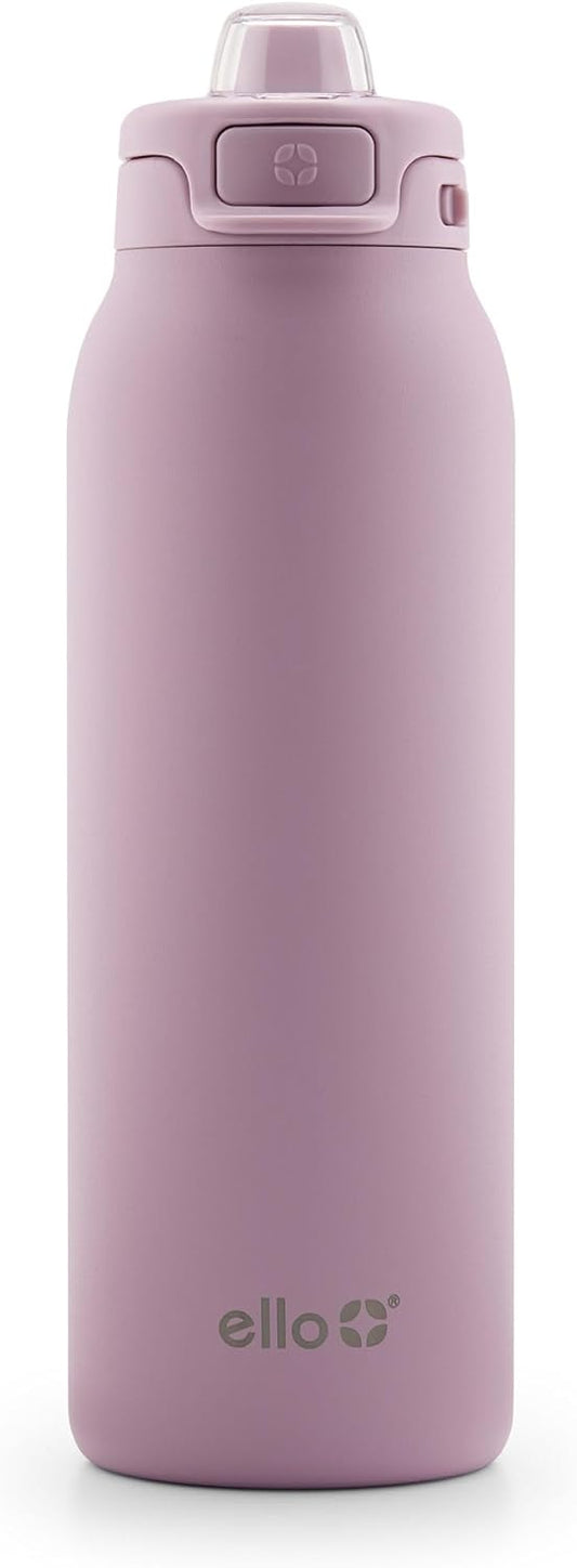 Ello Pop & Fill Stainless Steel Water Bottle with Quick Fill Technology, Double Walled Vacuum Insulated Metal, Leak Proof Locking Lid, Sip & Chug, BPA Free, Holiday Gift for Him Her, 22oz, 32oz, 40oz