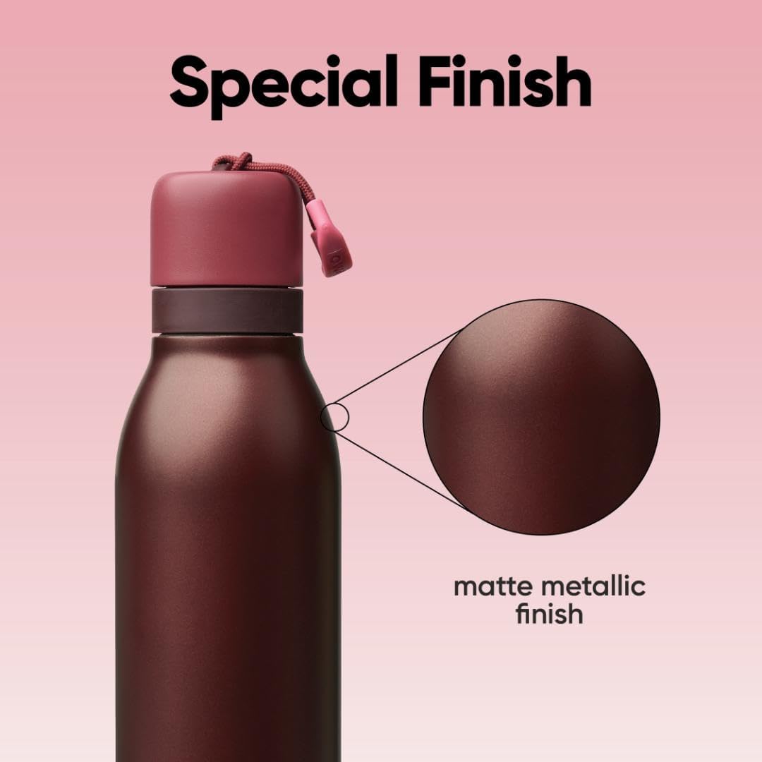 Owala FreeSip Twist Insulated Stainless Steel Water Bottle with Straw for Sports and Travel, BPA-Free, 24-oz, Black Cherry