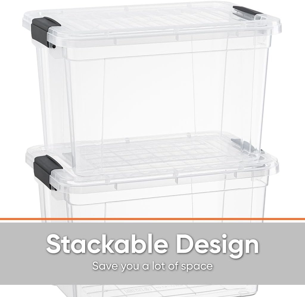 Superio X-Deep Clear Storage Container with Lid and Handles, Stackable Organizer Bin for Home, Garage, and Dorm- Store Cloths, Boots, Toys, and Accessories, (8.7 Qt.)