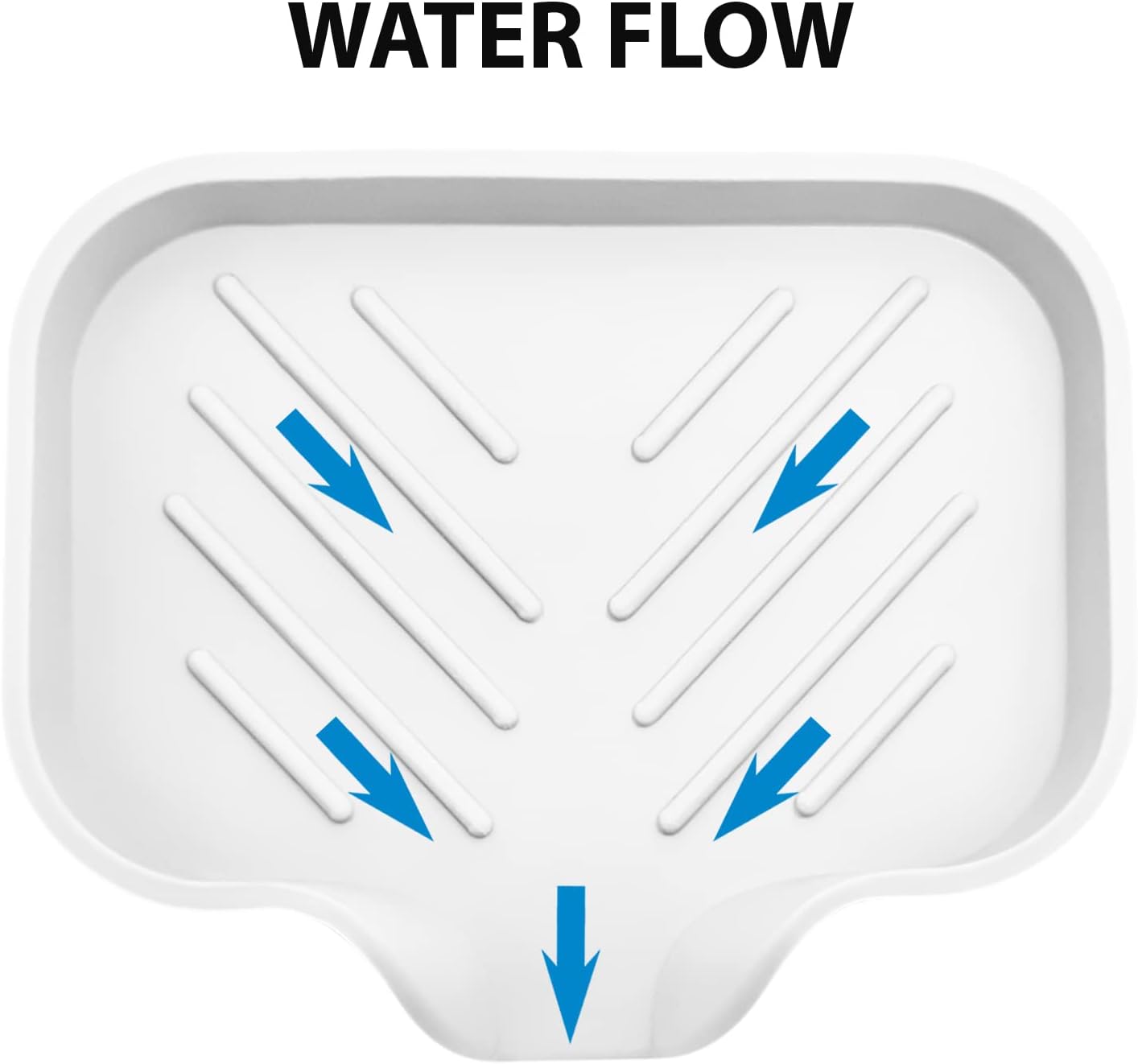 2 Pcs White Silicone Self Draining Rectangular Soap Dishes - Waterfall Soap Trays - Soap Dishes for Bar Soap - Soap Boxes - Soap Case - Soap Container - Soap Pads - Kitchen Sink - Shower - Bathroom !
