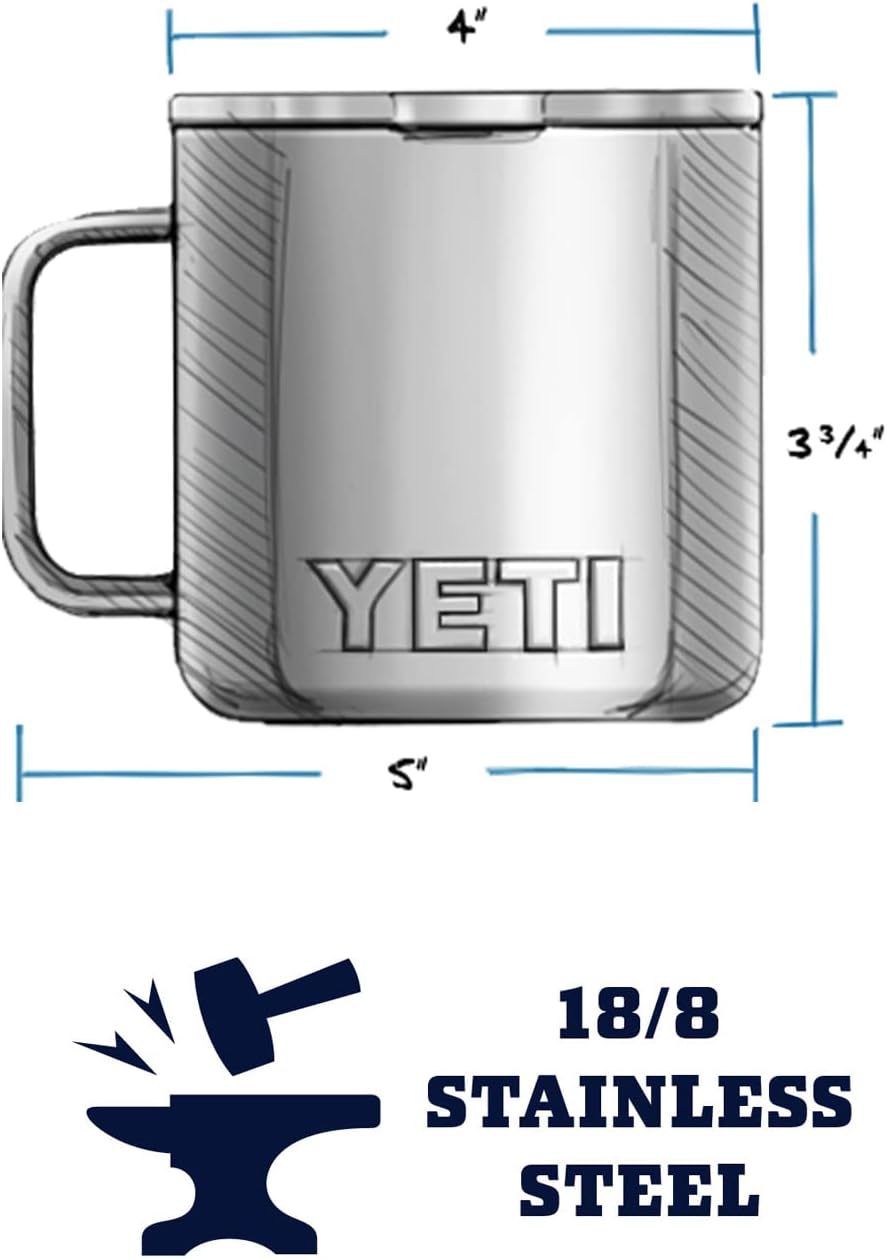 YETI Rambler 14 oz Mug, Vacuum Insulated, Stainless Steel with MagSlider Lid, Stainless