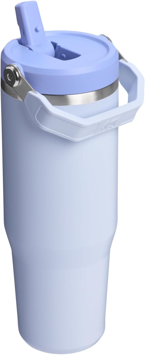 STANLEY IceFlow 2.0 Flip Straw Tumbler with Handle 30 oz | Twist On Lid and Flip Up Straw | Leak Resistant Water Bottle | Insulated Stainless Steel | BPA-Free | Dew Drop