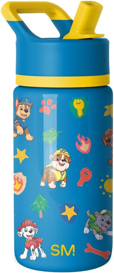 Simple Modern Kids Summit Water Bottle with Straw Lid | Paw Patrol 14oz Stainless Steel Cup Insulated Tumbler for Toddlers, School | Outdoor Adventures