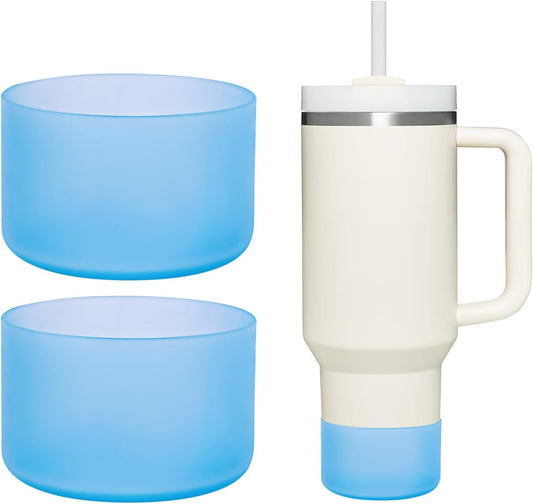 WK IEASON 2 Pcs Tumbler Bottom Protector Boot for Stanley Quencher Adventure 40oz & Stanley IceFlow 20oz 30oz, Stealth Landing-2.83inch Bottom Diameter