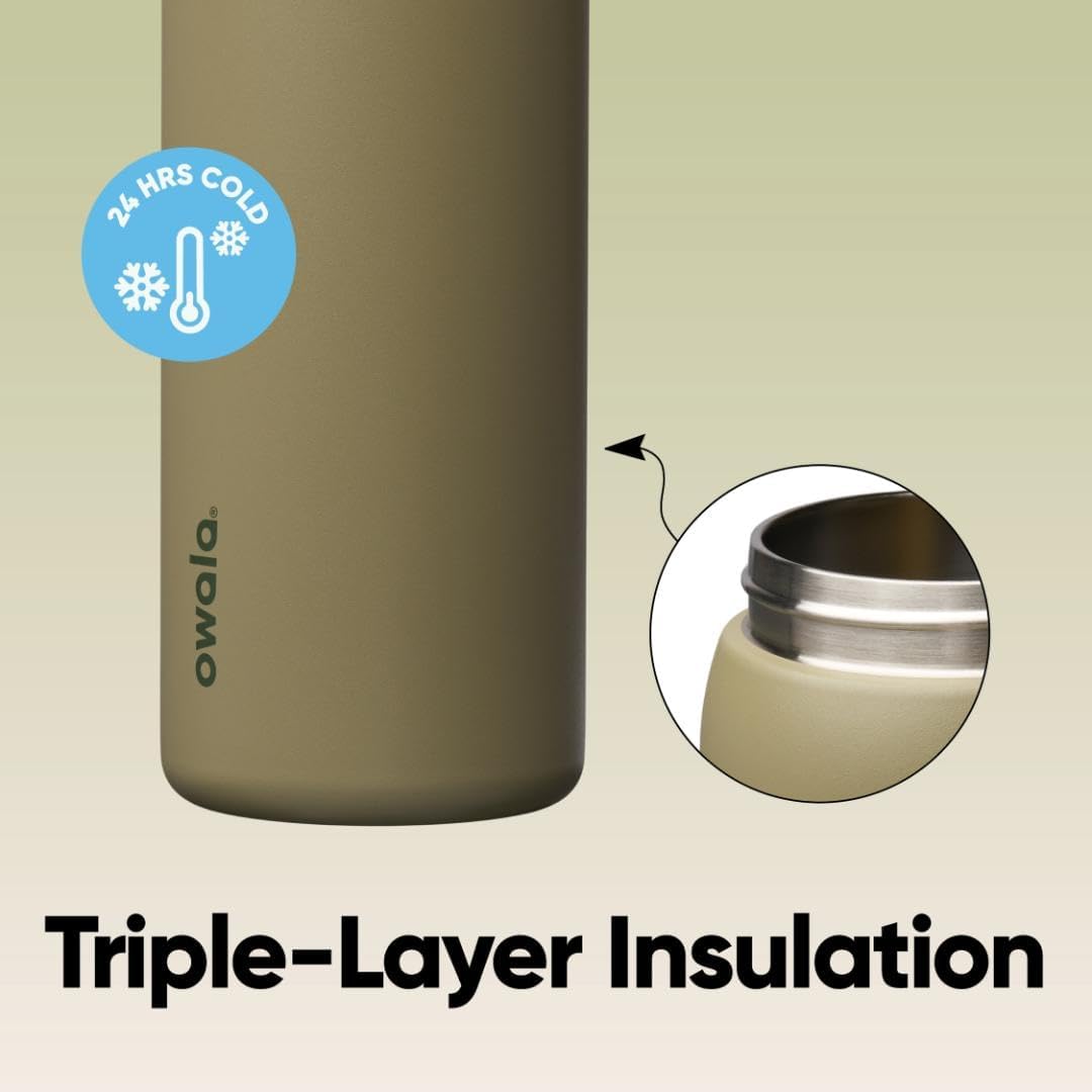 Owala FreeSip Insulated Stainless Steel Water Bottle with Straw, BPA-Free Sports Water Bottle, Great for Travel, 32 Oz, Off Road