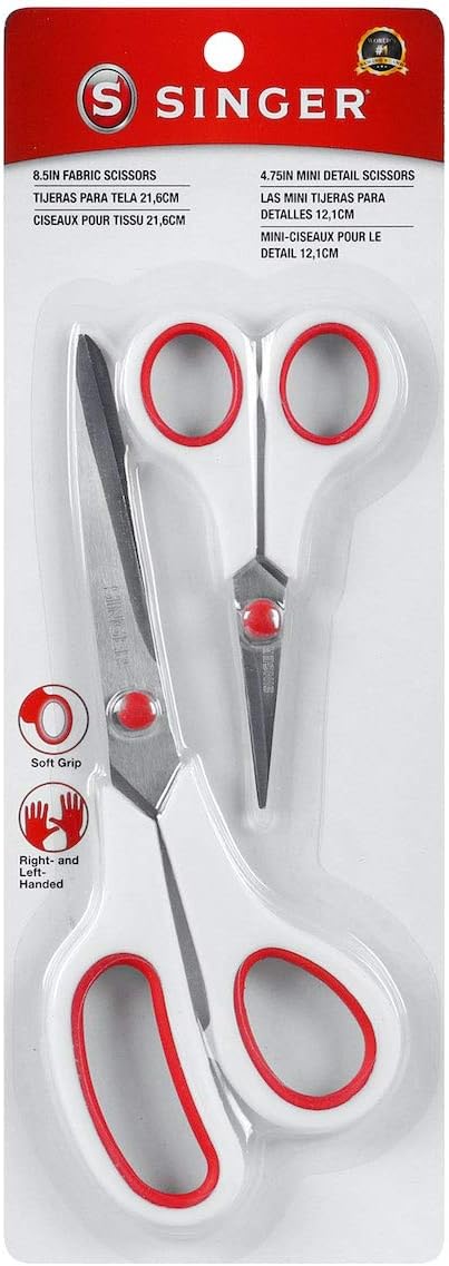 Singer 3404 Scissors, Red & White (1-Pack)