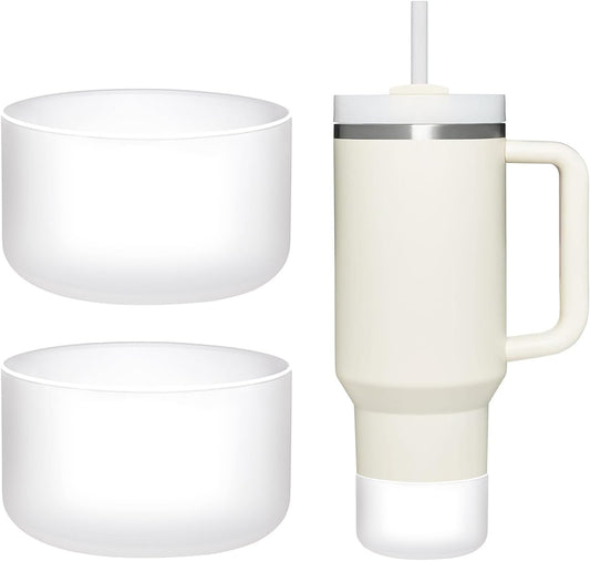 WK IEASON 2 Pcs Tumbler Bottom Protector Boot for Stanley Quencher Adventure 40oz & Stanley IceFlow 20oz 30oz, Stealth Landing-2.83inch Bottom Diameter