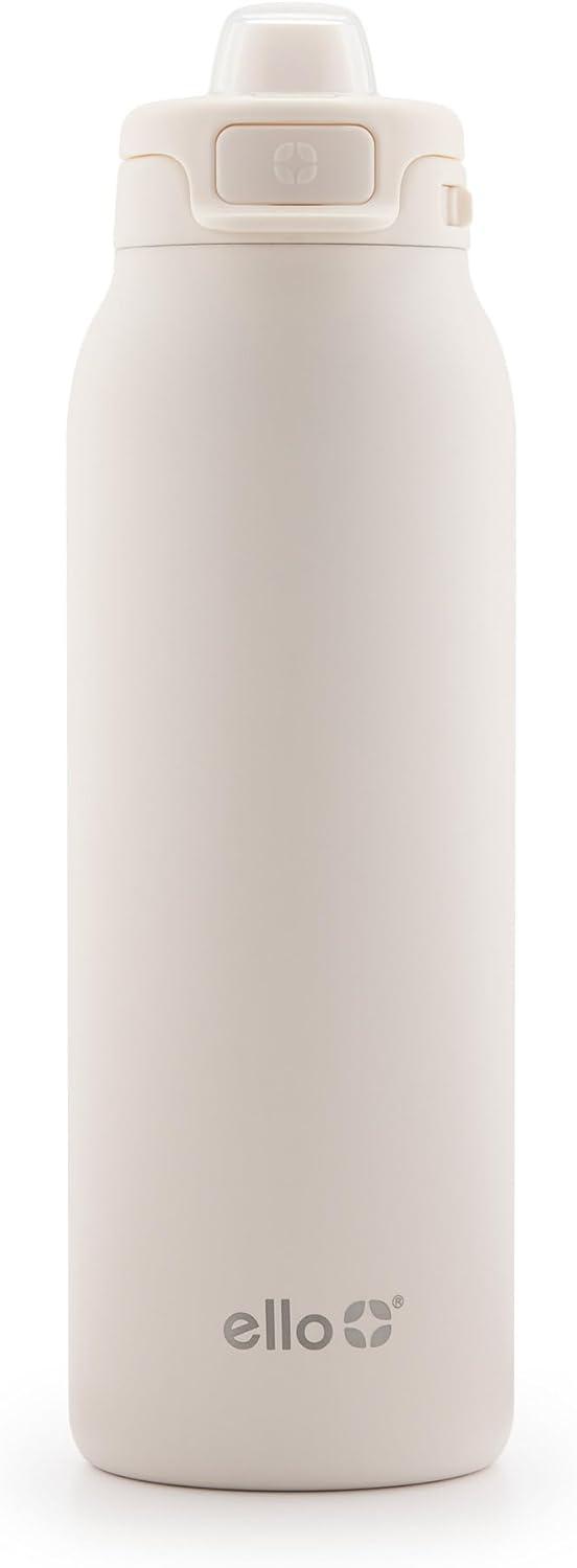Ello Pop & Fill Stainless Steel Water Bottle with Quick Fill Technology, Double Walled Vacuum Insulated Metal, Leak Proof Locking Lid, Sip & Chug, BPA Free, Holiday Gift for Him Her, 22oz, 32oz, 40oz