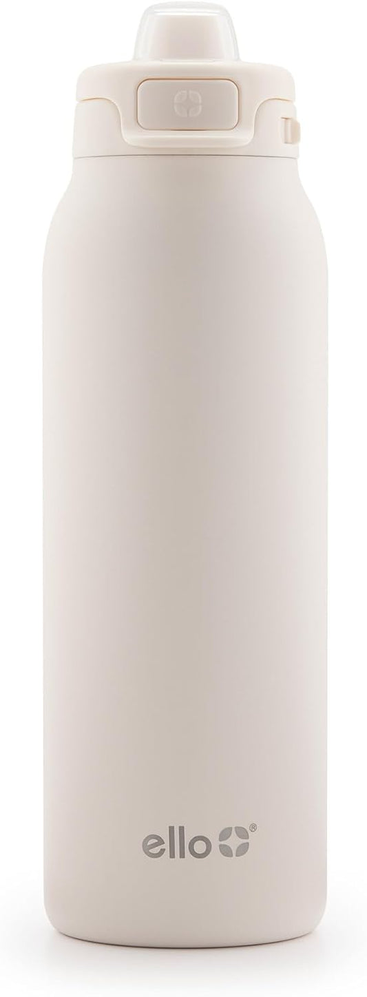 Ello Pop & Fill Stainless Steel Water Bottle with Quick Fill Technology, Double Walled Vacuum Insulated Metal, Leak Proof Locking Lid, Sip & Chug, BPA Free, Holiday Gift for Him Her, 22oz, 32oz, 40oz