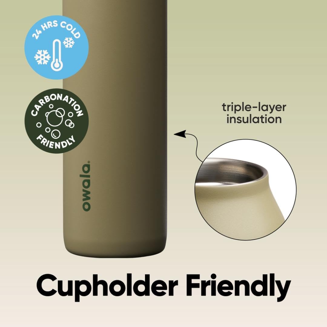 Owala FreeSip Twist Insulated Stainless Steel Water Bottle with Straw for Sports and Travel, BPA-Free, 24-oz, Off Road