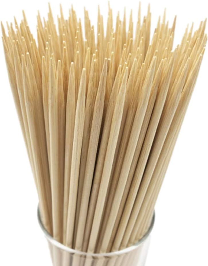 6" Natural Bamboo Skewers for BBQ，Appetiser，Fruit，Cocktail，Kabob，Chocolate Fountain，Grilling，Barbecue，Kitchen，Crafting and Party. Φ=4mm, More Size Choices 8"/10"/12"/14"/16"/17.5"/30"/36"(200 PCS)