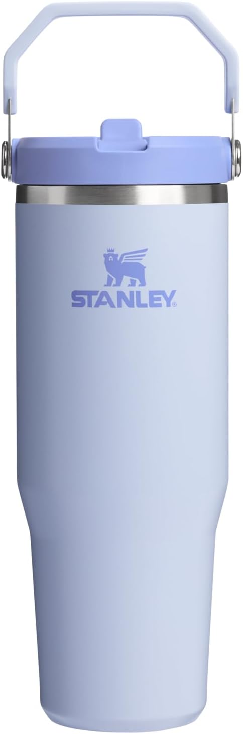 STANLEY IceFlow 2.0 Flip Straw Tumbler with Handle 30 oz | Twist On Lid and Flip Up Straw | Leak Resistant Water Bottle | Insulated Stainless Steel | BPA-Free | Dew Drop