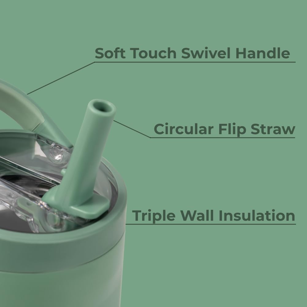 HydroJug Sport - Stainless Steel Tumbler with Straw, Vacuum Insulated, 40oz Leakproof Water Bottle, Ergonomic Design, Reusable, Dishwasher Safe, Rubber Base, Durable for Gym or Outdoors, Sage