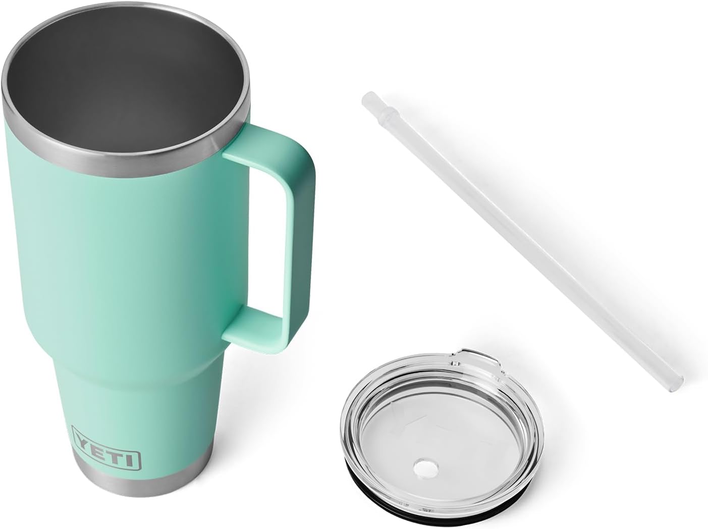 YETI Rambler 42 oz Tumbler with Handle and Straw Lid, Travel Mug Water Tumbler, Vacuum Insulated Cup with Handle, Stainless Steel, Seafoam