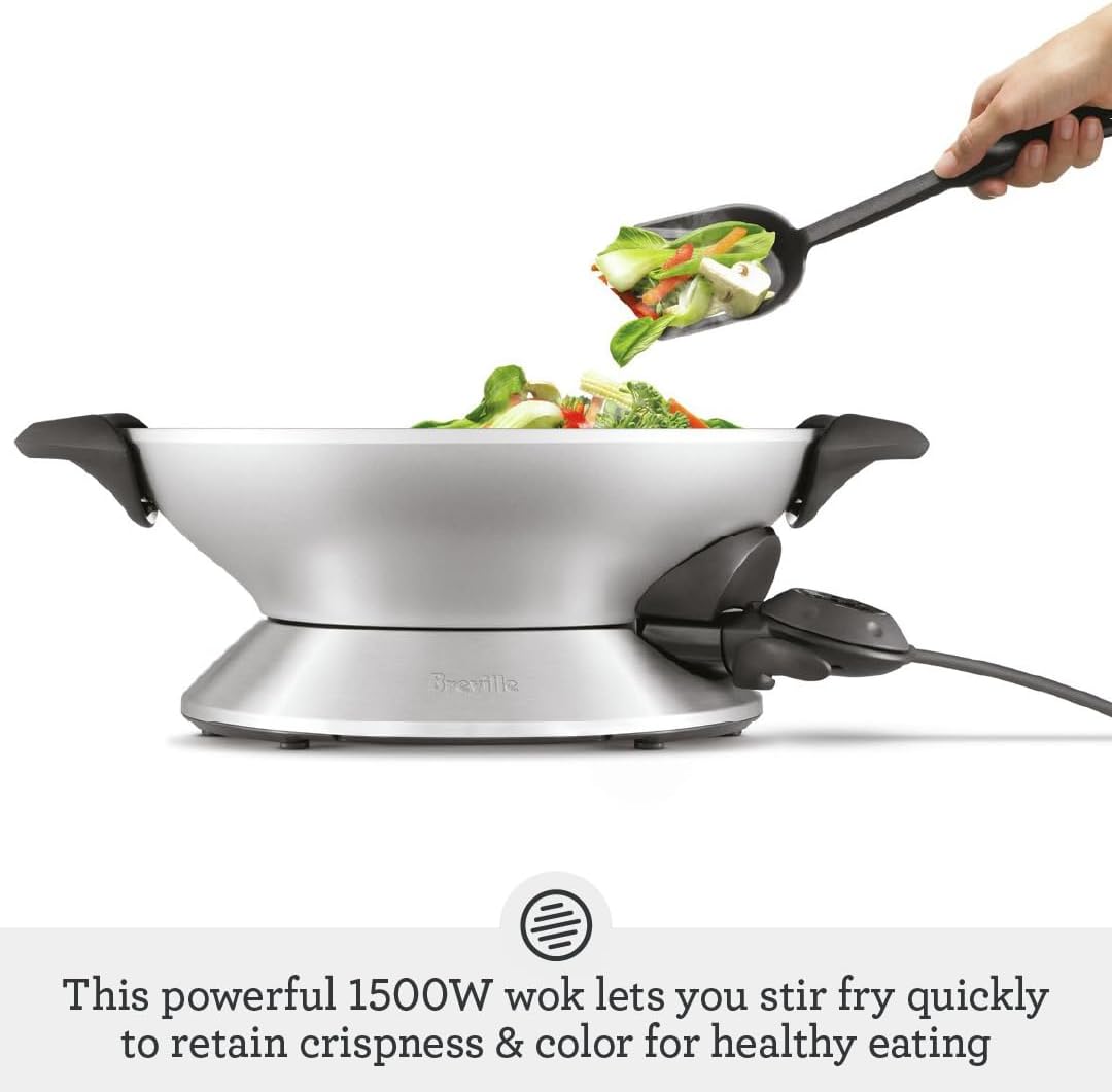Breville BEW600XL Hot Wok, 6 Quart, Brushed Stainless Steel