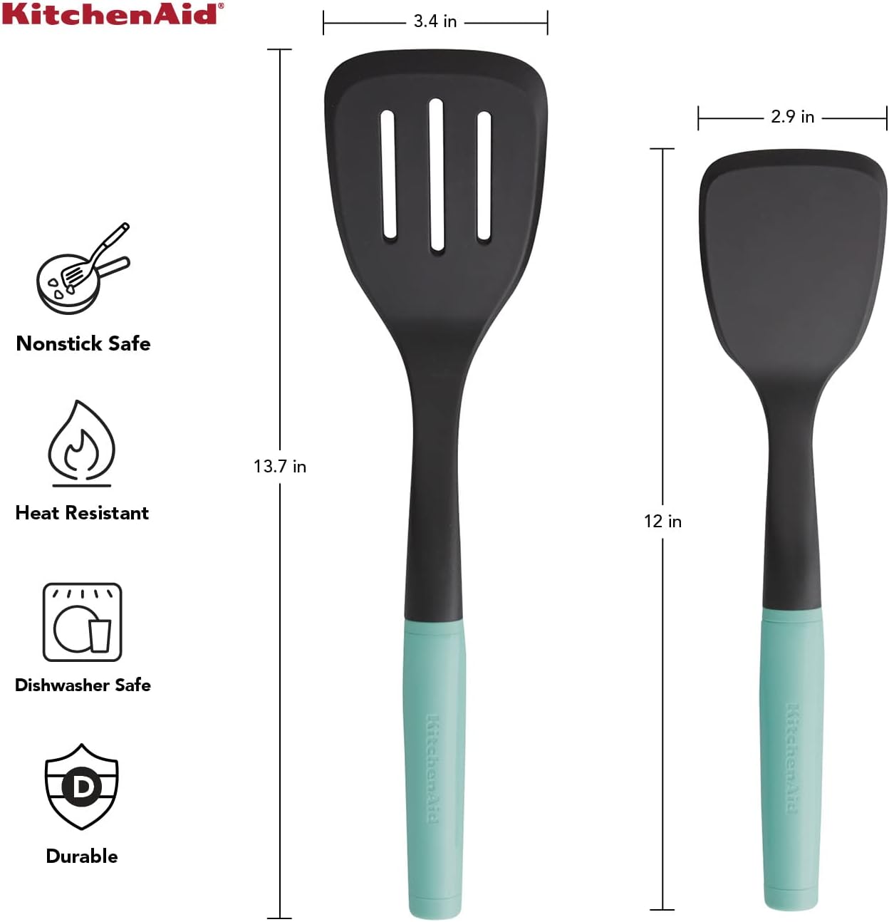 KitchenAid Universal Turner Set, 2-Piece, Aqua Sky