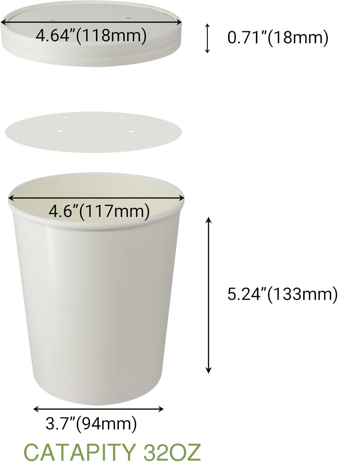30 Sets 32 oz Paper Ice Cream Cups with Lids, Paper Food Containers With Vented Lids, To Go Hot Soup Bowls For Restaurants, Take Outs, or To-Go Lunch