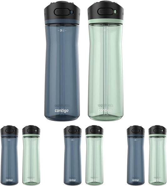 Contigo Ashland 2.0 AUTOSPOUT Water Bottle, 24 oz, Blueberry; Agave (Pack of 8)