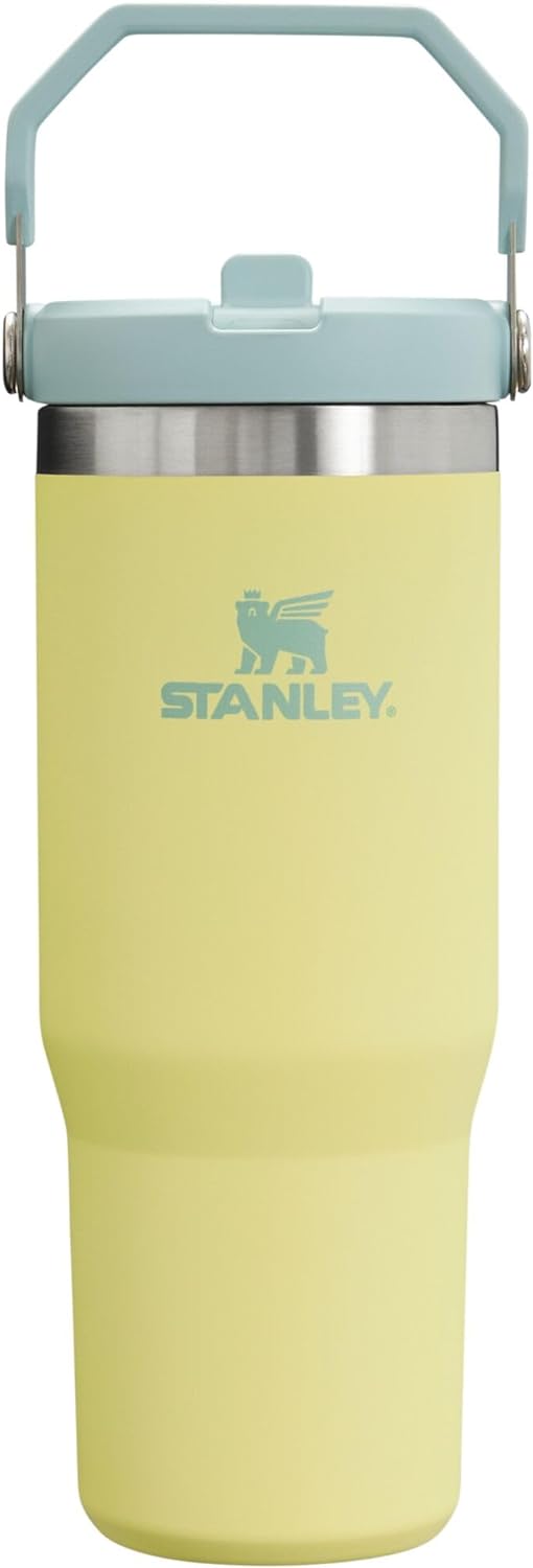 Stanley IceFlow Flip Straw Tumbler with Handle 30 oz | Twist On Lid and Flip Up Straw | Leak Resistant Water Bottle | Insulated Stainless Steel |BPA-Free | Pomelo