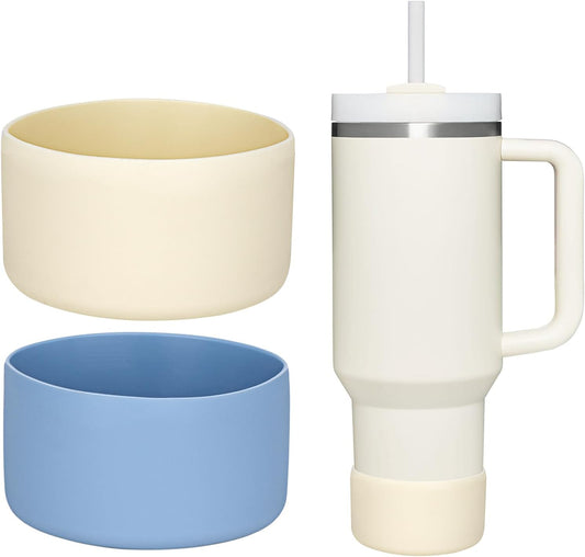 WK IEASON 2 Pcs Tumbler Bottom Protector Boot for Stanley Quencher Adventure 40oz & Stanley IceFlow 20oz 30oz, Stealth Landing-2.83inch Bottom Diameter