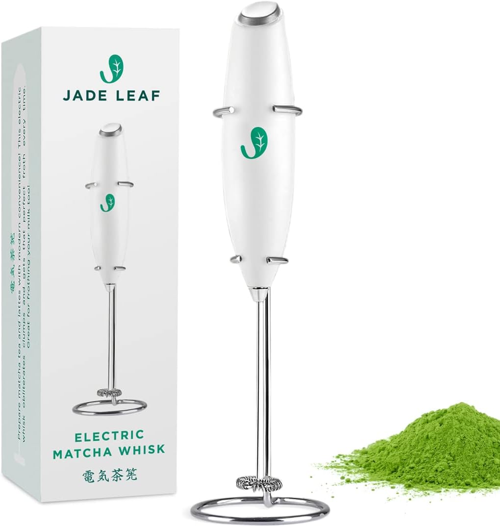 Jade Leaf Matcha - Electric Matcha Whisk & Milk Frother - Barista Style Preparation for Foamy Green Tea & Lattes - Great Gift idea