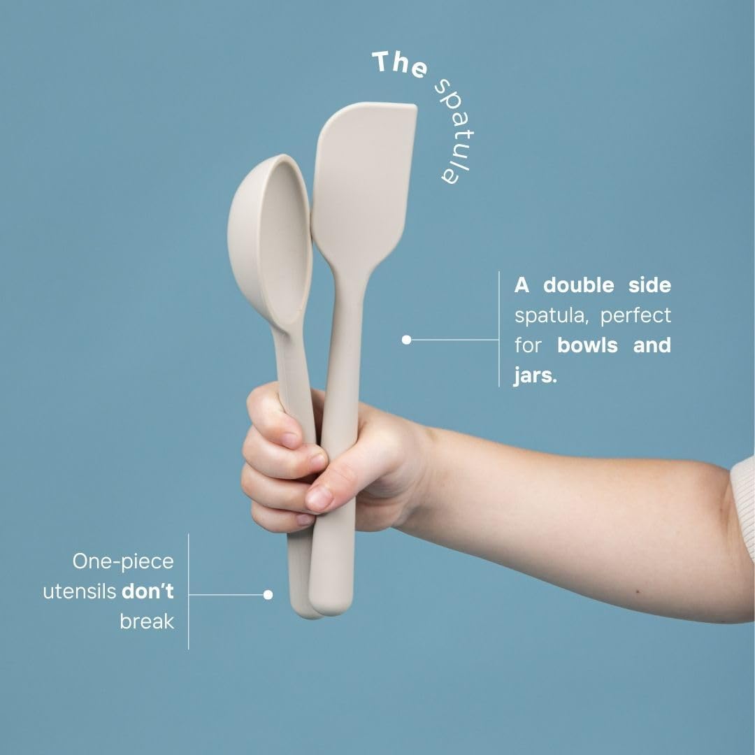 Tampoco Real Kids Cooking & Baking Set – Montessori Kitchen Tools for Real Cooking with Food-Safe Silicone Utensils – Functional & Fun Gift for Young Chefs