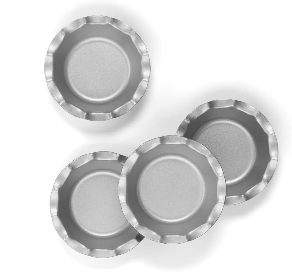 Cuisinart CMBM-4FLTBZ Mini Fluted Tartlet Pan Set, 5 Inch, Red/Silver