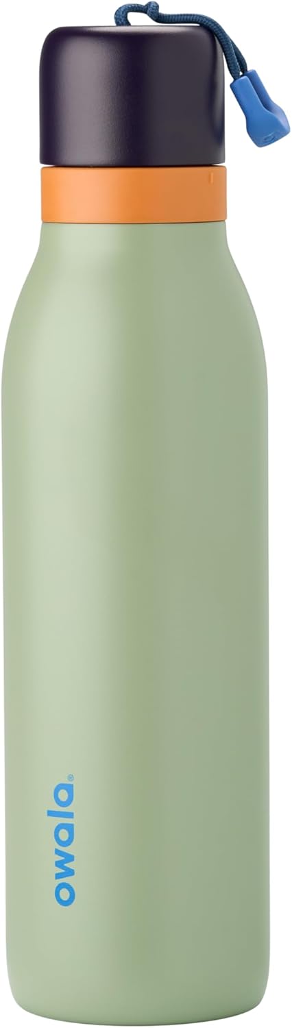 Owala FreeSip Twist Insulated Stainless Steel Water Bottle with Straw for Sports and Travel, BPA-Free, 18-oz, Blue/Green (Camo Cool)