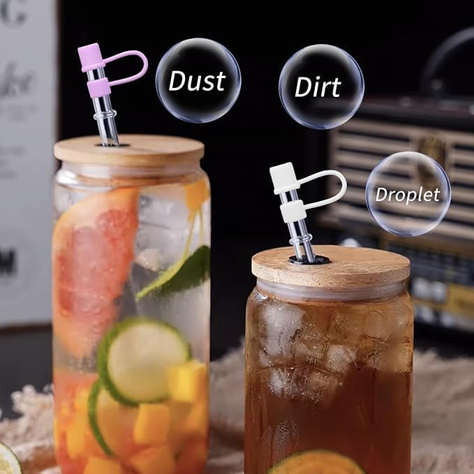 Stanley Straw Covers & Toppers for 30OZ/40OZ Tumblers, Food Grade Silicone (5pcs-Basic-Blue)