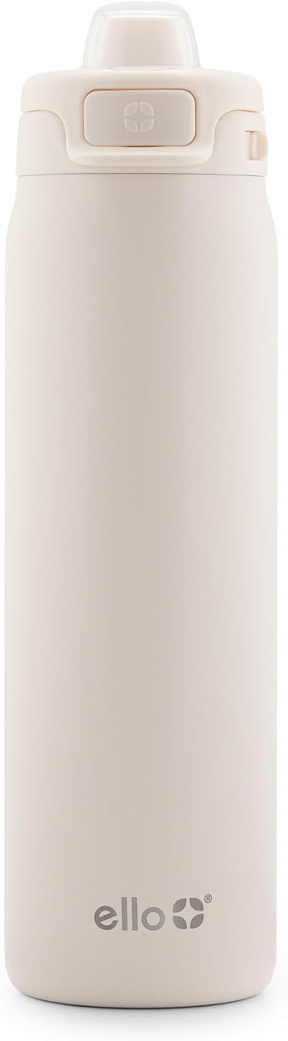 Ello Pop & Fill Stainless Steel Water Bottle with Quick Fill Technology, Double Walled Vacuum Insulated Metal, Leak Proof Locking Lid, Sip & Chug, BPA Free, Holiday Gift for Him Her, 22oz, 32oz, 40oz