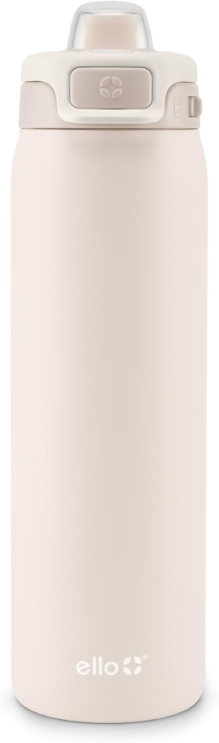 Ello Pop & Fill Stainless Steel Water Bottle with Quick Fill Technology, Double Walled Vacuum Insulated Metal, Leak Proof Locking Lid, Sip & Chug, BPA Free, Holiday Gift for Him Her, 22oz, 32oz, 40oz