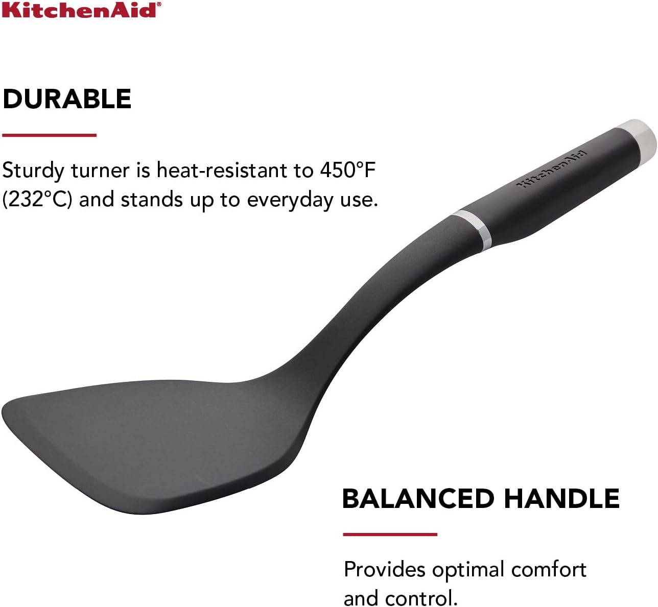 KitchenAid - KO001OHOBA KitchenAid Gourmet Large Solid Turner, one size, Matte Black
