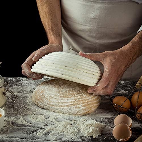 10 inch Round Banneton Bread Proofing Basket Liner SUGUS HOUSE Brotform Dough Rising Baking Bowl Dough Gifts for Bakers Proving Baskets for Sourdough