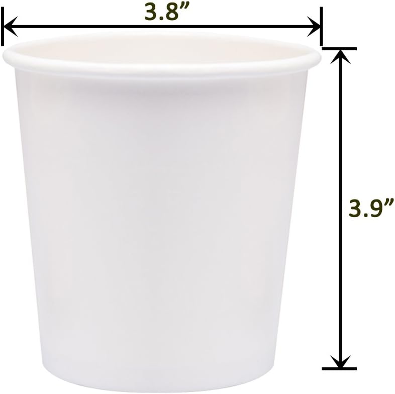 Paper Ice Cream Cups with Paper Lids, Hot/Cold Soup Cups with Lids (White) (25, 16 oz)
