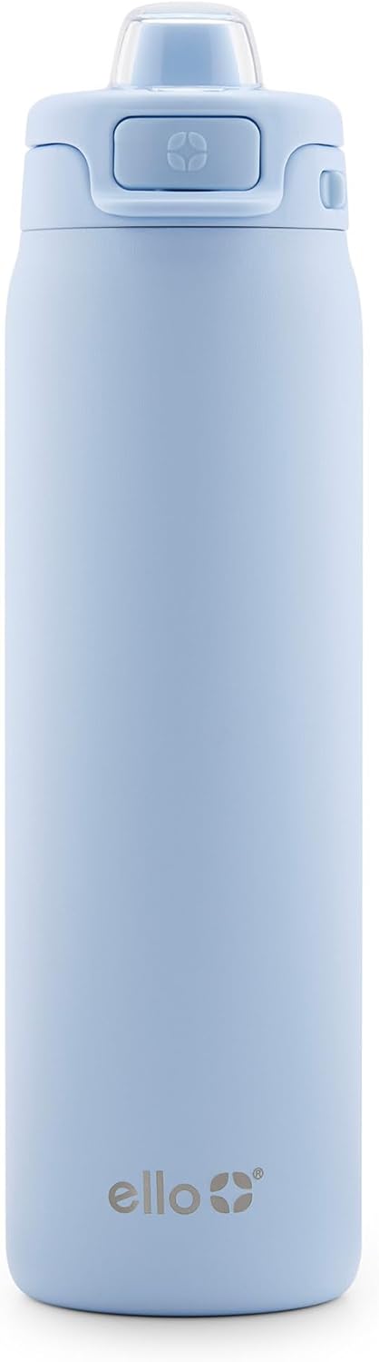 Ello Pop & Fill Stainless Steel Water Bottle with Quick Fill Technology, Double Walled Vacuum Insulated Metal, Leak Proof Locking Lid, Sip & Chug, BPA Free, Holiday Gift for Him Her, 22oz, 32oz, 40oz