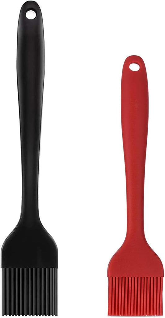 Hhyn Silicone Basting Pastry Brush Set 2 Pack Heat Resistant Spread Oil Butter Sauce for BBQ Grill Barbeque Kitchen Baking Cooking Pastries, 1 Large & 1 Small