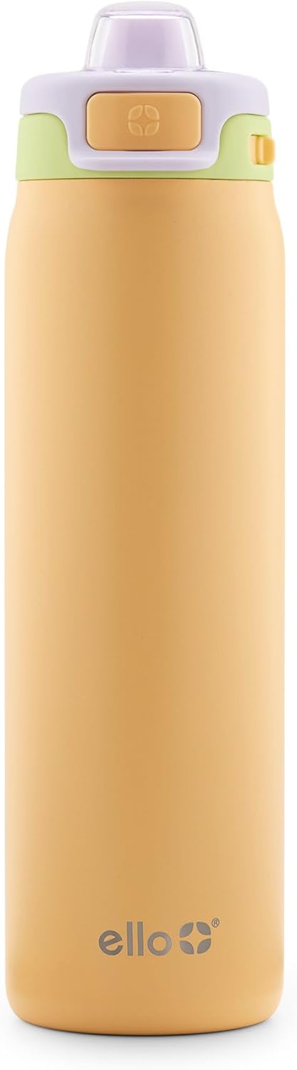 Ello Pop & Fill Stainless Steel Water Bottle with Quick Fill Technology, Double Walled Vacuum Insulated Metal, Leak Proof Locking Lid, Sip & Chug, BPA Free, Holiday Gift for Him Her, 22oz, 32oz, 40oz