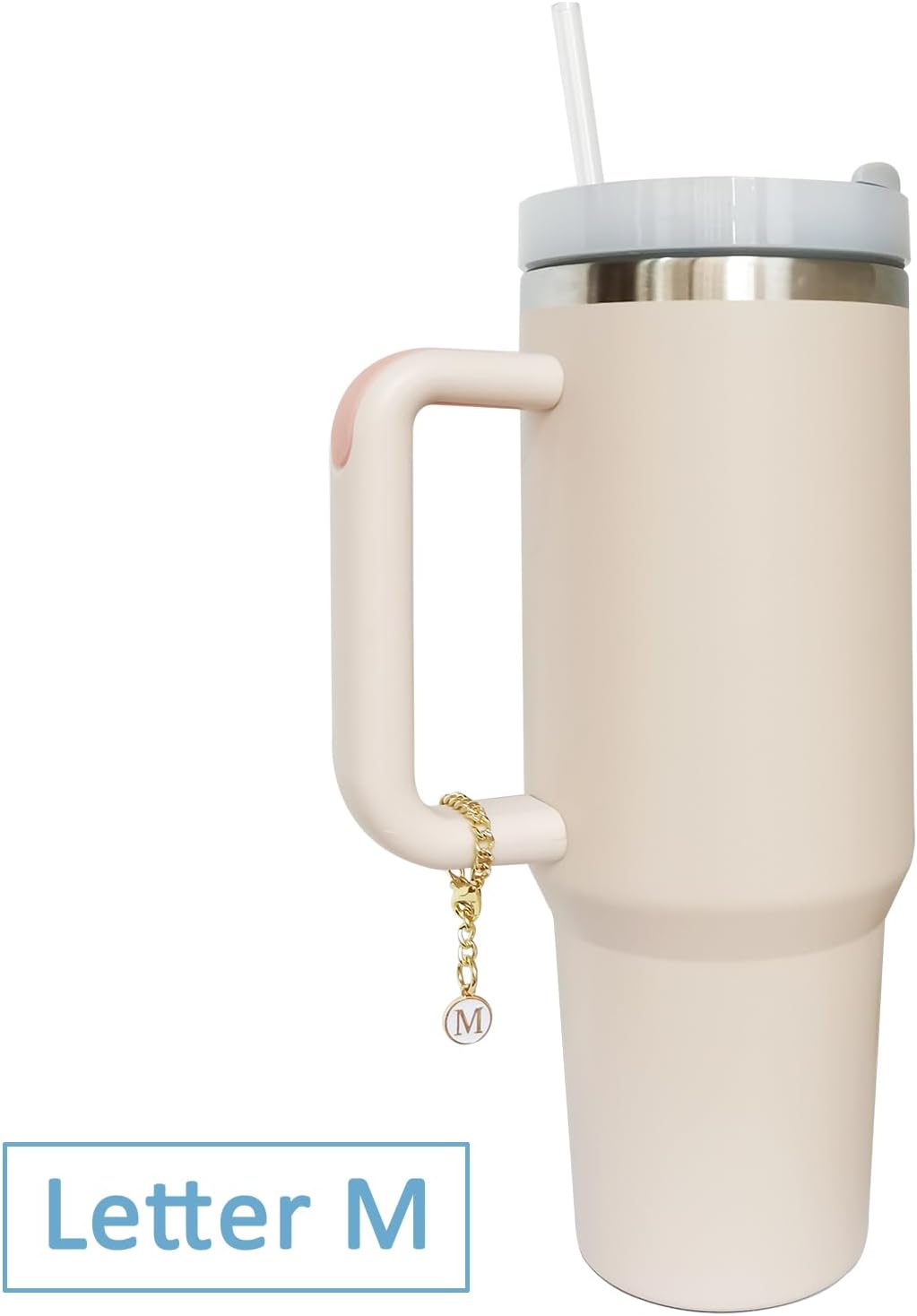 Letter Charm Accessories for Stanley Cup 2PCS Initial Name ID Personalized Handle Charm for Stanley Tumbler