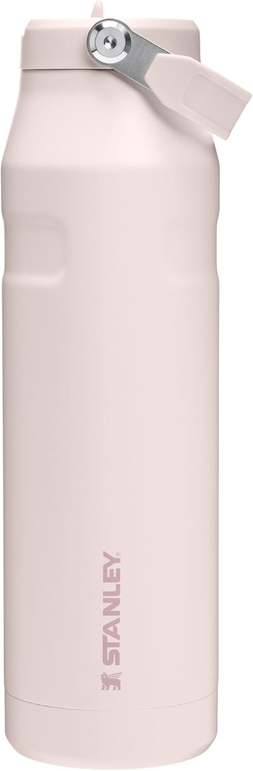 Stanley IceFlow Flip Straw 2.0 Water Bottle 36 oz | Built-In Straw with Larger Opening | Lightweight and Leak Resistant | Insulated Stainless Steel | BPA-Free | Rose Quartz