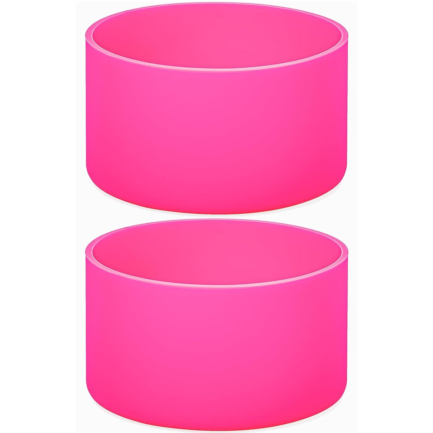 QIANHAI Silicone Boots for Stanley Cup 40oz Tumbler & IceFlow 20 30oz - Stanley Cup Accessories -Fits Hydro Flask 12-24oz Standard/Wide Mouth & YETI Rumber, Simple Modern (2 RoseHotPink)