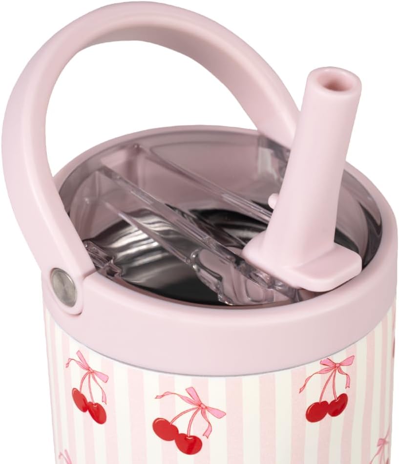 HydroJug Sport - Stainless Steel Tumbler with Straw, Vacuum Insulated, 40oz Leakproof Water Bottle, Ergonomic Design, Reusable, Dishwasher Safe, Rubber Base, Durable for Gym or Outdoors, Sweet Cherry