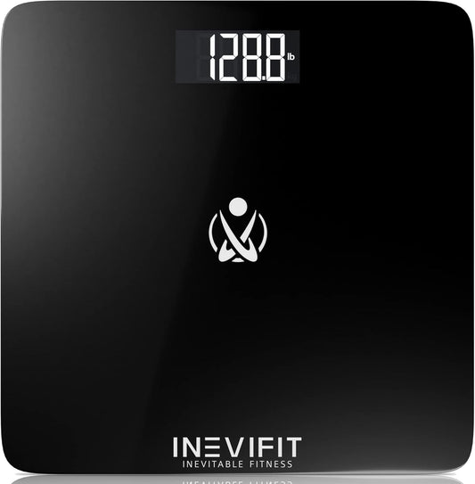 INEVIFIT Bathroom Scale, Highly Accurate Digital Bathroom Body Scale, Measures Weight up to 400 lbs. Includes Batteries